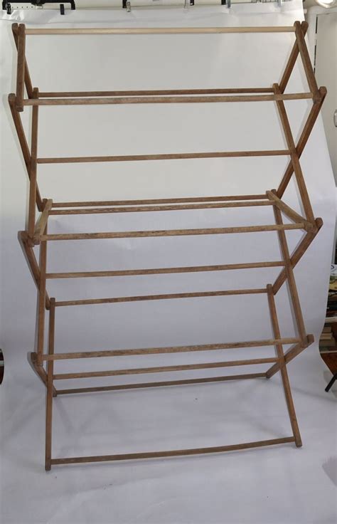 Considering the huge size, it is amazingly compact and conveniently stores away in tight spaces. Vintage Antique Wooden Clothes Drying Rack Large Primitive ...