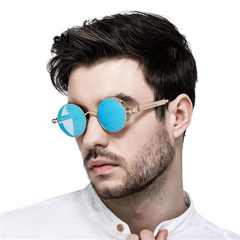 buy round glasses goggles steampunk sunglasses vintage retro for men women hipster eyewear at