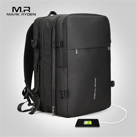 mark ryden man backpack fit 17 inch laptop usb recharging multi layer space travel male bag anti