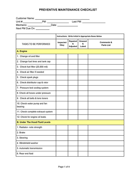 Best Templates Vehicle Health Check Sheet