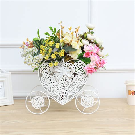 Diy heart shape box with lock.diycrafts. White Metal Heart Shape Flower Holder Centerpiece