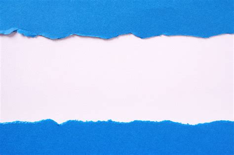 Torn Blue Paper Strip Straight Edge Border Flat Stock Photo Download