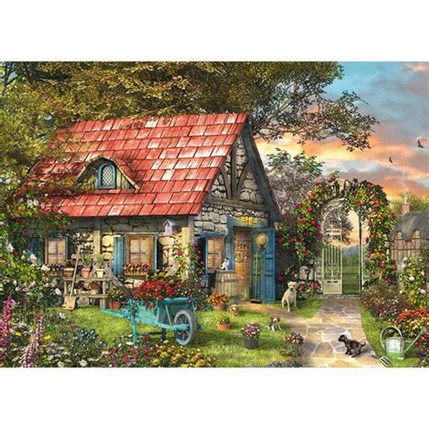 Jumbo Falcon De Luxe The Woodland Cottage 2 X 1000 Piece Jigsaw Puzzle