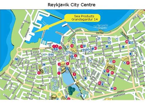 Reykjavik City Centre Tourist Map Reykjavik Mappery