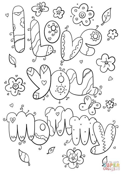 Pages That Say I Love You Mommy And Daddy Coloring Pages