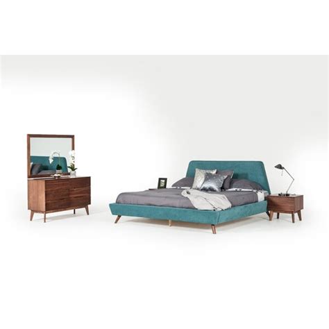 Allmodern Cascades Solid Wood Upholstered Platform 5 Piece Bedroom Set