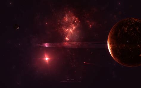 Outer Space Red Lights Planets Nebulae Rings Deviantart