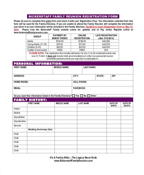 Download reunion invitation template in word. Image result for family reunion registration template ...