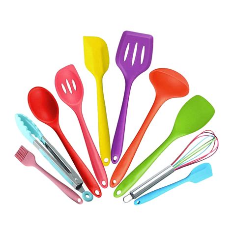 10pcs Silicone Kitchen Utensils Silicone Cooking Set Plierswhisk