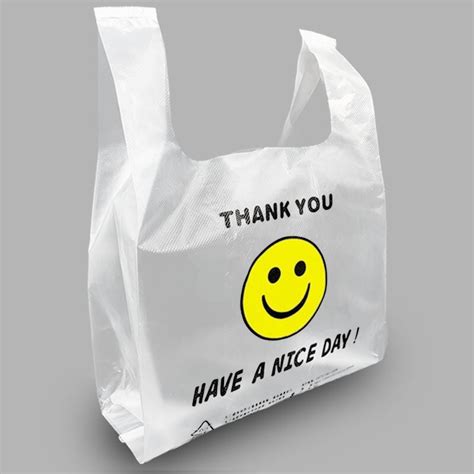 50pcs Thank You Printed Plastic Bag Smile Face Plastic Bag Sando Bag