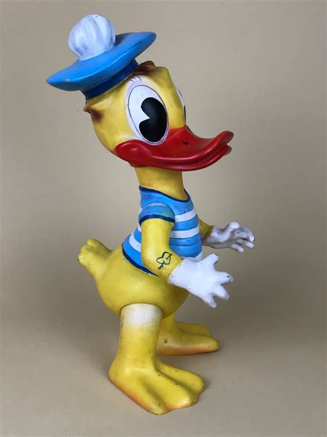 1960s Vintage Original Disney Donald Duck Sailor Rubber Squeak Toy By