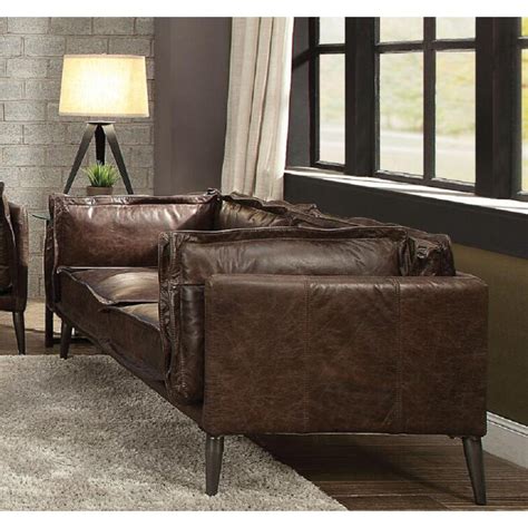 Lintoson 71 Genuine Leather Square Arm Sofa Wayfairca