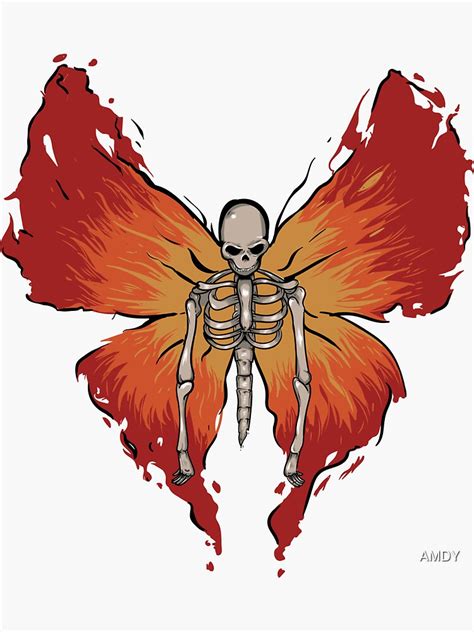 Skeleton Butterfly Sticker For Sale By Amdy Redbubble