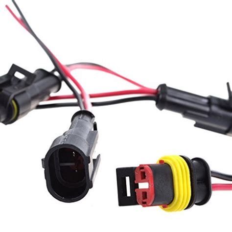 Leegoal 5 Kit 2 Pin Way Car Waterproof Electrical Connector Plug With