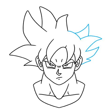 How To Draw Goku Ultra Instinct Step 9 Cartoon Drawings Sketches