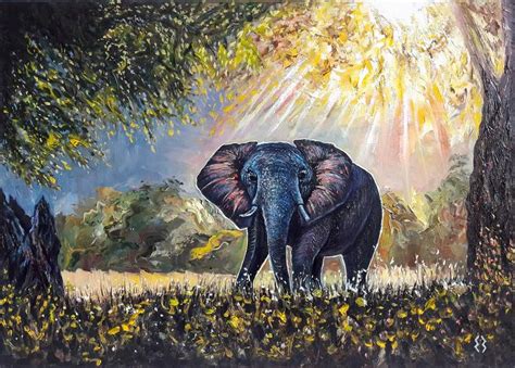 ELEPHANT Painting By Ekaterina Zaharova Saatchi Art