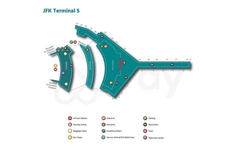 Jfk Terminal 5 Terminal 5 Jfk Map Stores Restaurants