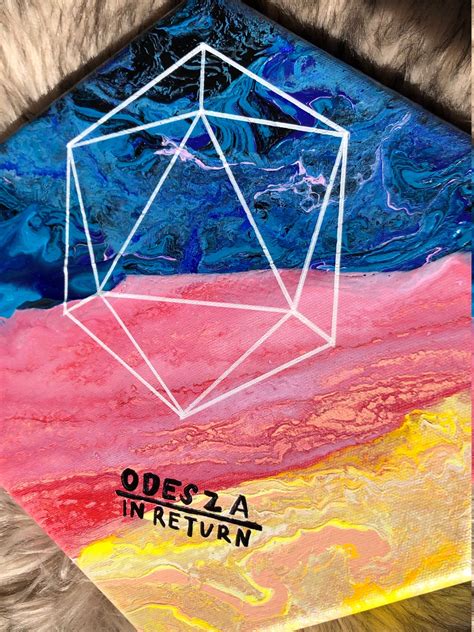 Odesza In Return Album Art Inspired Hexagon Fluid Pour Desert Etsy