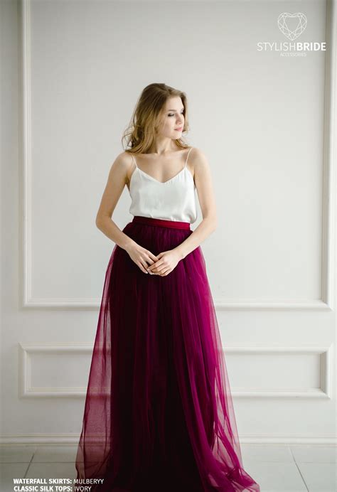 Mulberry Bridesmaids Dress With Silk Classic Cami Top And Etsy