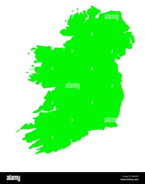 Contorno Verde Mappa Della Repubblica Di Irlanda Con Percorso Di