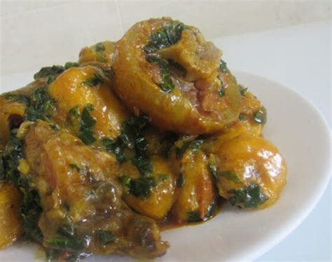 Nigerian Plantain Porridge With Ugu Vegetable Wives Connection