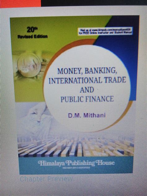 Money Banking International Trade And Public Finance Mithani D M