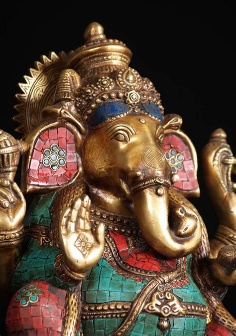 Sold Large Ganesh Statue With Stones 13 Ganesh Statue Hindu Statues