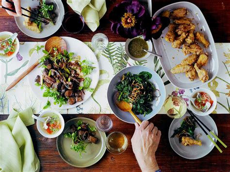 Bun cha is a typical salad in vietnam. Bold and Bright Vietnamese Dinner Menu - Sunset Magazine