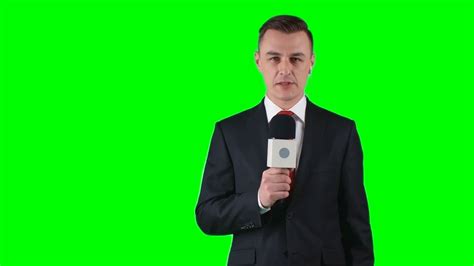 Tv Journalist Standing On Green Screen Stock Footage Sbv 306249146