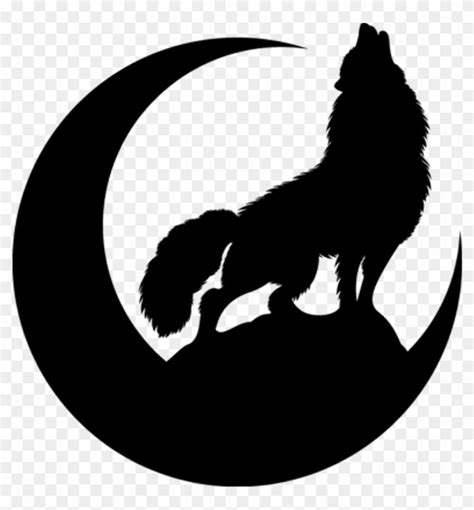 Find Hd Wolf Moon Black Night Silhouette Wolf Logo Decal Hd Png