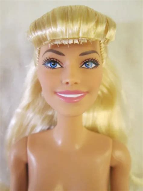 Nude Barbie The Movie Articulated 115 Doll Margot Robbie Blonde Bangs Smiling 2499 Picclick