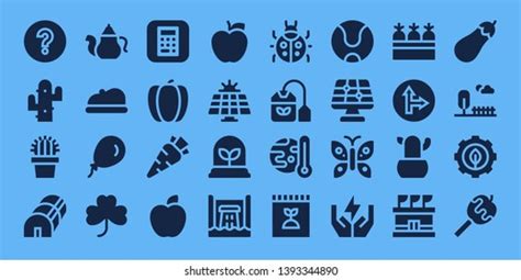 Green Icon Set 32 Filled Green Stock Vector Royalty Free 1393344890