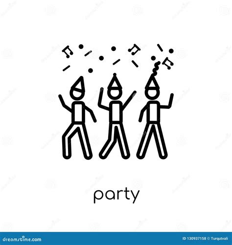 Party Icon Trendy Modern Flat Linear Vector Party Icon On White Stock