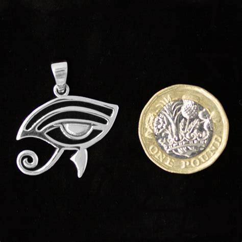 925 Solid Sterling Silver Ancient Egypt Eye Of Horus Pendant Precious Metal Without Stones