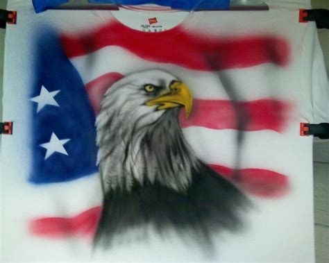 Airbrush In Motion Airbrushed American Flag With Bald Eagle