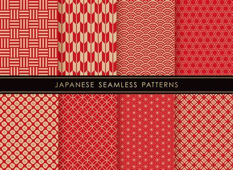 Set Of Japanese Traditional Seamless Patterns 329356 Vector Art At