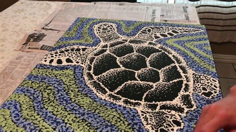 Acrylic Abstract Stippling Painting Sea Turtle Youtube