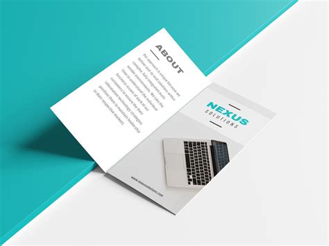 Minimalist White And Teal Tech Marketing Trifold Brochure Idea Venngage