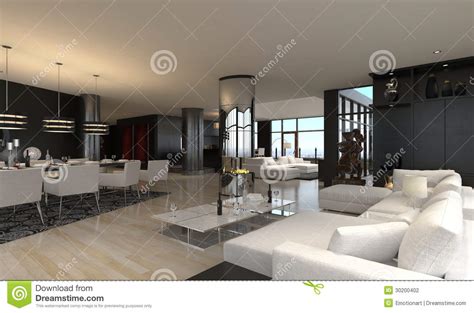 Modern Living Room Interior Design Loft Stock