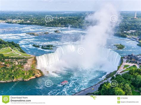 Niagara Falls Aerial View Canadian Falls Stock Image Image Of