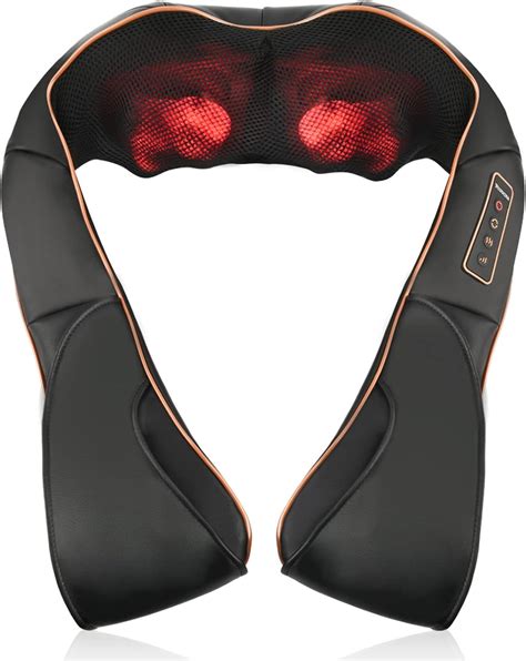 Triducna Neck Back Massager With Heat Shiatsu Electric Deep Tissue With 3d Kneading