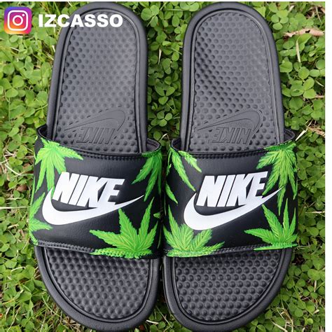 Weed Nike Slides Etsy