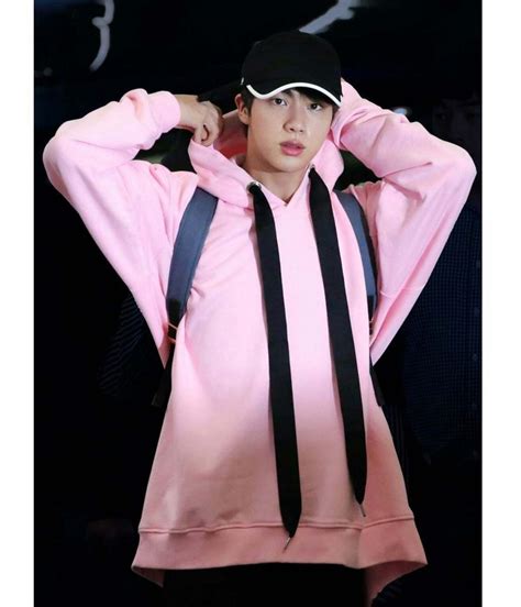 Fleece Pink Bts Jin Hoodie Jackets Masters