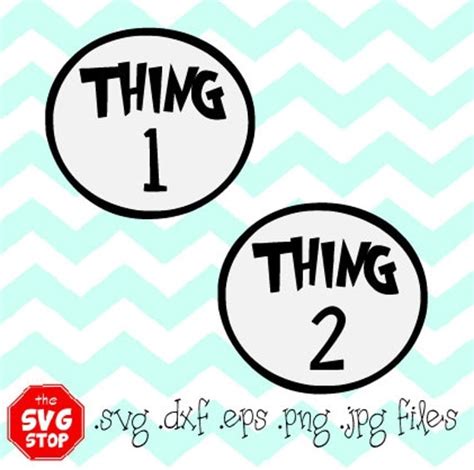 Thing 1 Thing 2 Dr Seuss SVG files for Cricut by SVGstop on Etsy