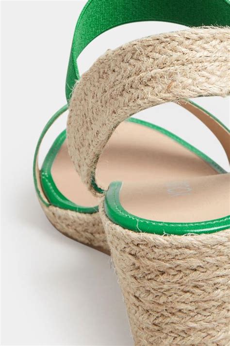 Green Espadrille Wedges In Wide E Fit Extra Wide Eee Fit Yours Clothing