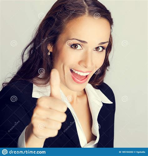 Businesswoman With Thumbs Up Gesture Stock Photo Image Of Great