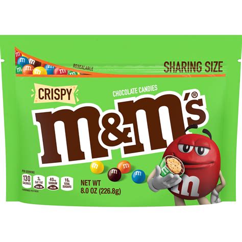 Mandms Crispy Chocolate Candy Sharing Size 8 Oz Bag