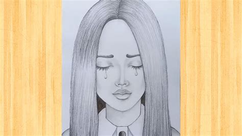 How To Draw A Crying Girl Pencil Sketch Drawing Easy Girl Drawing Vlr