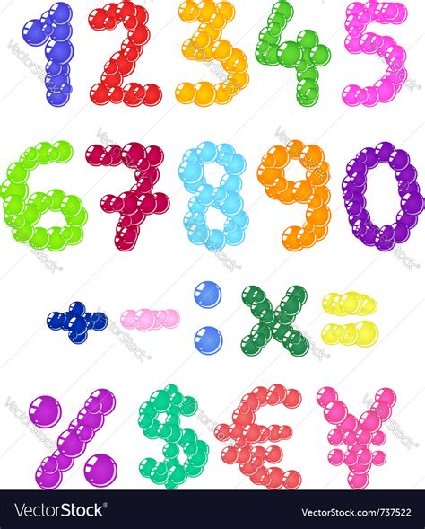 Bubbles Numbers Royalty Free Vector Image Vectorstock