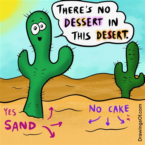 Desert Vs Dessert How To Remember The Difference Drawings Of